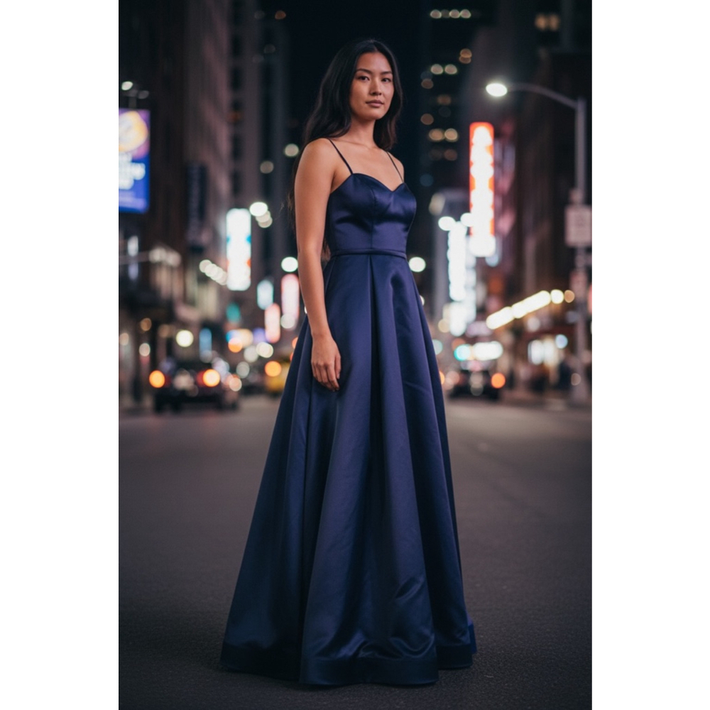NWT Women's Alex & Sophia Navy Prom Dress Juniors 5